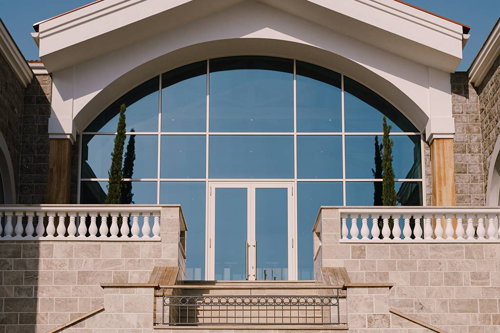 Close-up of a new white PVC window after repair.