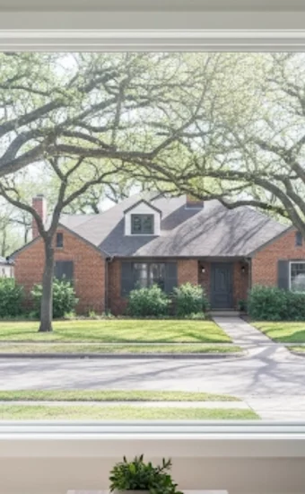 A beautifully replaced picture window in a Belgium living room, showcasing our expert residential glass replacement services.